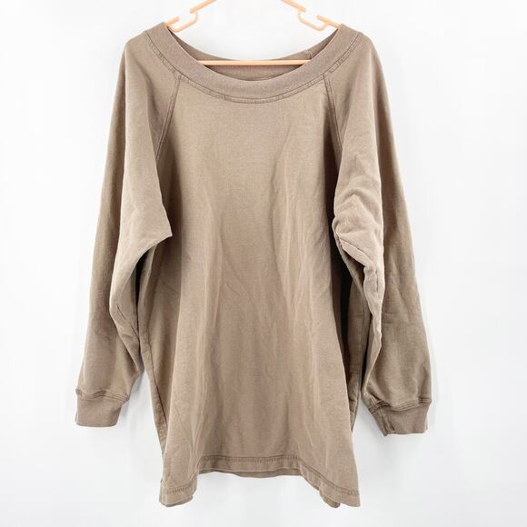 VINTAGE TROPISM Raglan Top Large Made in USA American Comfy Casual Sporty Lounge - Picture 1 of 11